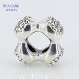 925 Sterling Silver Spacer Charms Beads for Bracelet DIY Jewelry