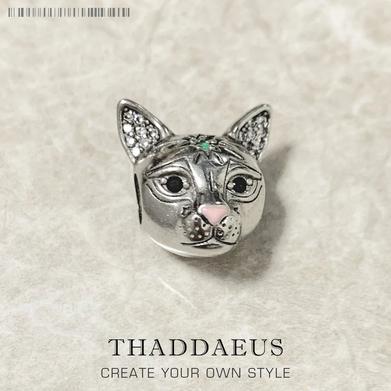 925 Silver Bead Magical Cat DIY Jewelry Gift for Women