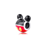 925 Silver Beads Mouse Heart Round Charm Bracelet