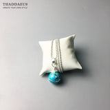 Sterling Silver Globe Pendant Necklace Rope Chain Jewelry