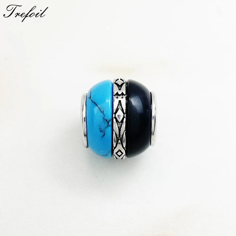 Beads Ornament & Bicolor 925 Sterling Silver Fine Jewelry Charms