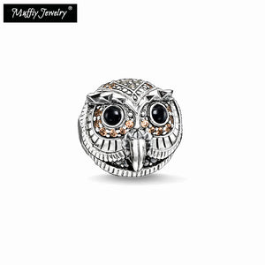 Owl Charm Beads - Silver Jewelry for Necklace Bracelet Earring