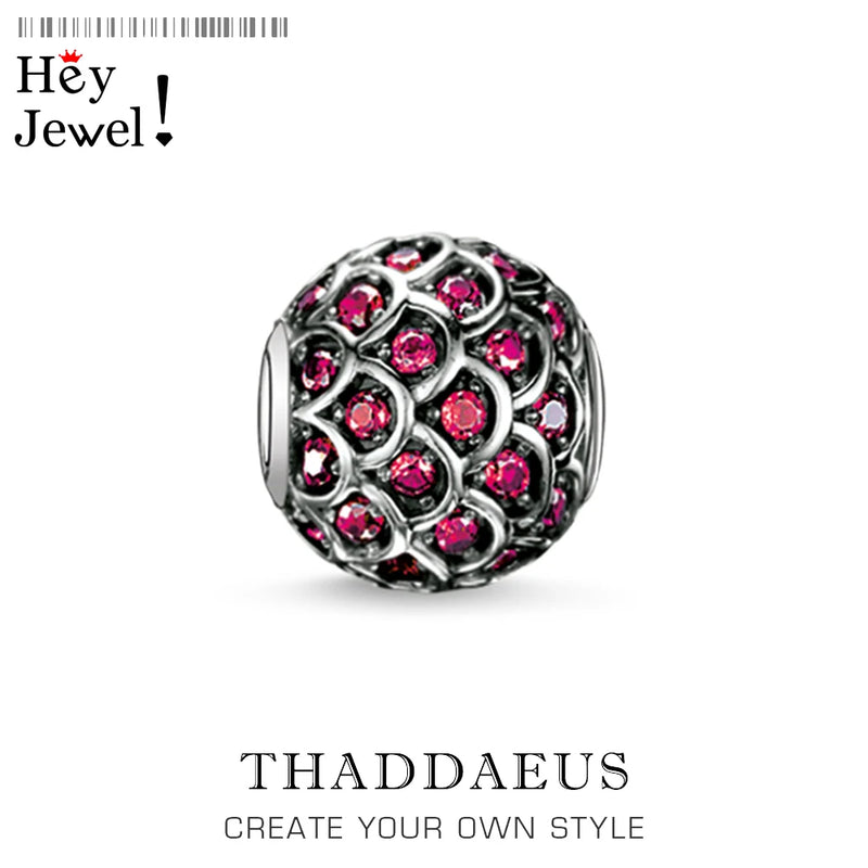 Red Fish & Rhinestone Beads for Bracelet or Necklace