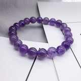 Natural Violet Crystal Bracelet Women 8mm Round Charms Bracelets
