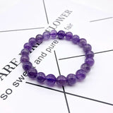 Natural Violet Crystal Bracelet Women 8mm Round Charms Bracelets