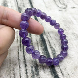 Natural Violet Crystal Bracelet Women 8mm Round Charms Bracelets