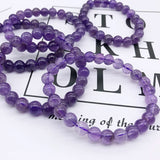 Natural Violet Crystal Bracelet Women 8mm Round Charms Bracelets