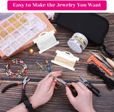 Jewelry Repair Tool Set with Magnifier, Pliers, Scissors - DIY Beads Kit
