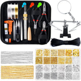 Jewelry Repair Tool Set with Magnifier, Pliers, Scissors - DIY Beads Kit
