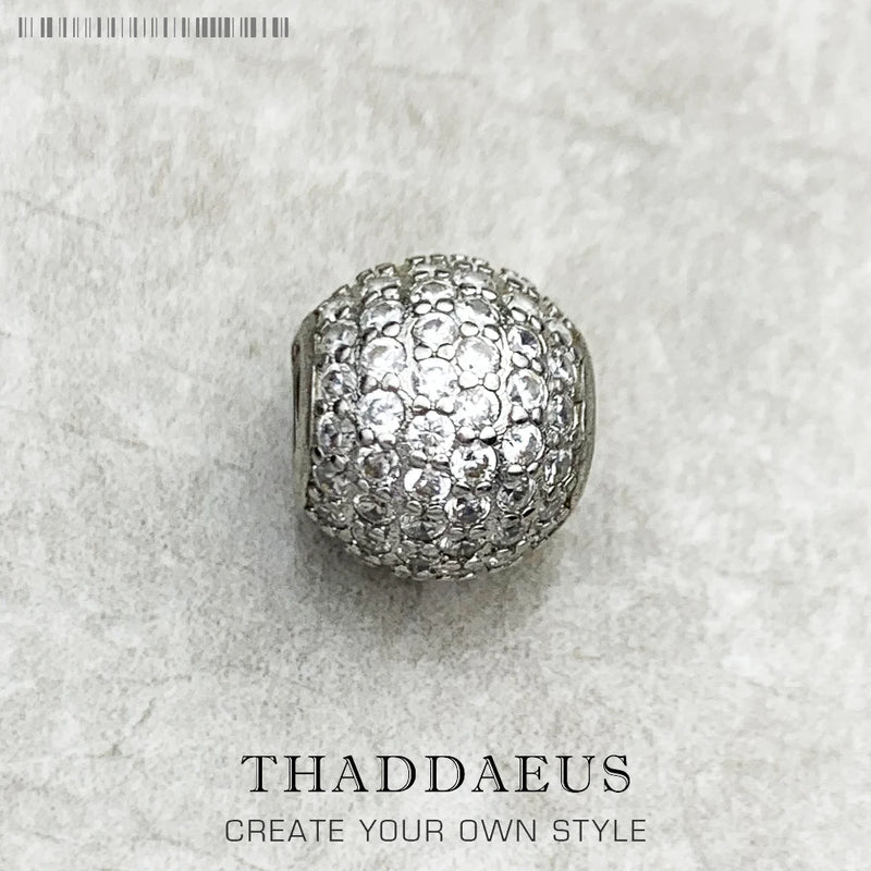 925 Silver CZ Bead Pave European Jewelry for Women & Men