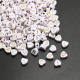 7mm Love Heart Acrylic Alphabet Beads Gold for DIY Jewelry Making