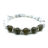 Labradorite Pink Crystal Carnelian Stone Beads Bangle Jewelry