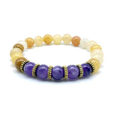 Labradorite Pink Crystal Carnelian Stone Beads Bangle Jewelry
