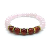 Labradorite Pink Crystal Carnelian Stone Beads Bangle Jewelry