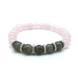 Labradorite Pink Crystal Carnelian Stone Beads Bangle Jewelry