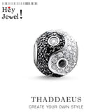 Yin Yang Pave Ball Charm Bead For Jewelry Making