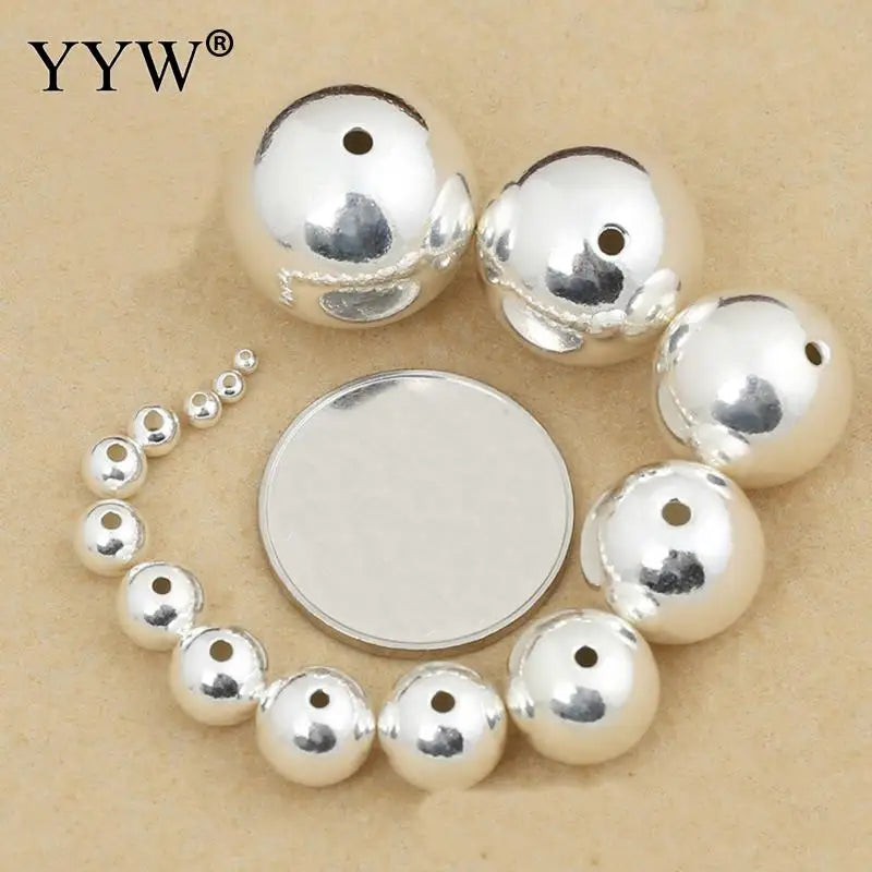 2-16mm Silver Metal Beads for DIY Jewelry Making