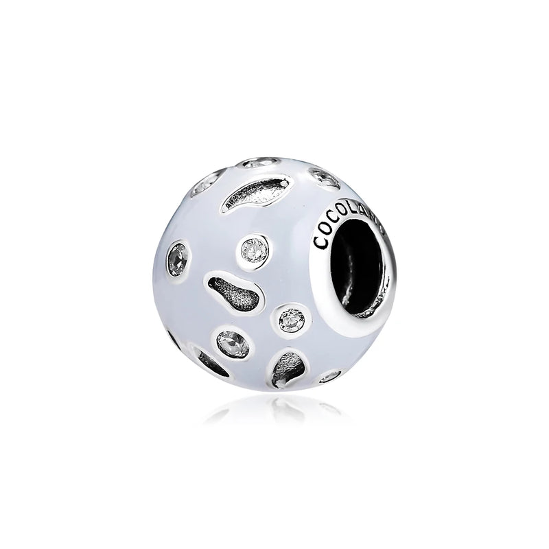Hollow Pave Charms 925 Silver Beads for Bracelets