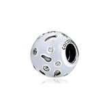 Hollow Pave Charms 925 Silver Beads for Bracelets
