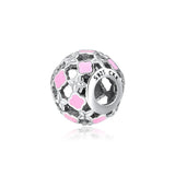 925 Silver Openwork Floral Charms Beads for Bracelets