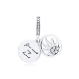 925 Sterling Silver Open My Heart Charm Beads for Bracelets Necklaces