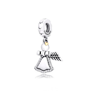 925 Sterling Silver Angel Wing Bell Charms for Necklaces Bracelets