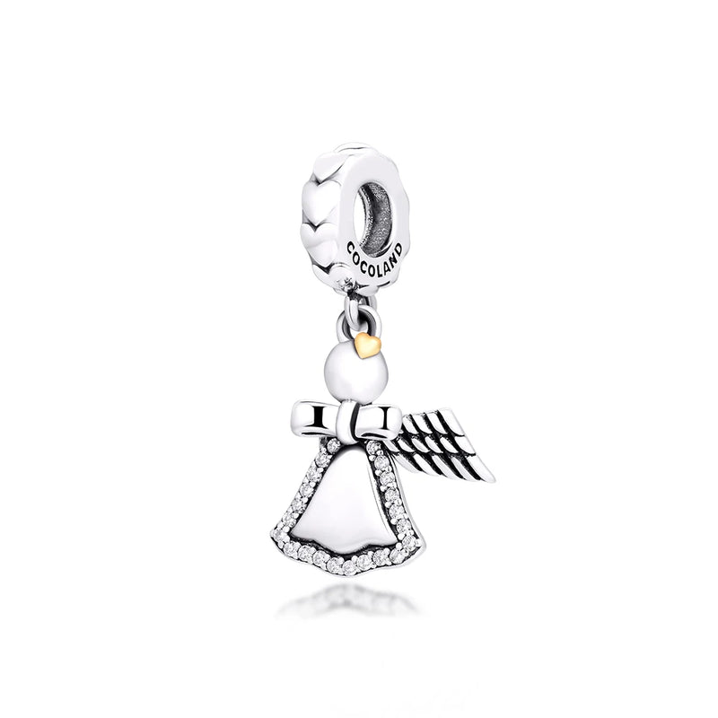 925 Sterling Silver Angel Wing Bell Charms for Necklaces Bracelets