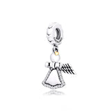 925 Sterling Silver Angel Wing Bell Charms for Necklaces Bracelets