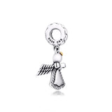 925 Sterling Silver Angel Wing Bell Charms for Necklaces Bracelets