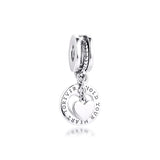 925 Sterling Silver Beads for Necklaces Bracelets Hold Your Heart Split Charms