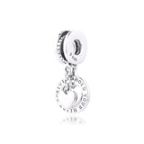 925 Sterling Silver Beads for Necklaces Bracelets Hold Your Heart Split Charms