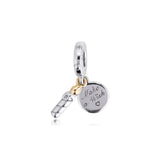 925 Sterling Silver Two-tone Birthday Candle Charms for Necklaces Bracelets