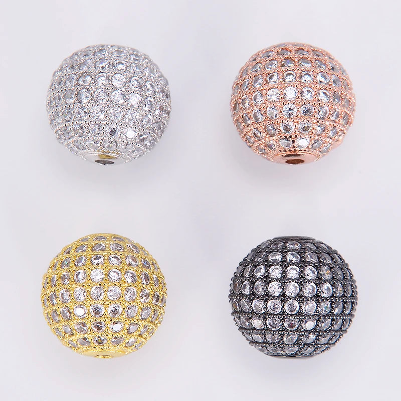 Silver Zircon Spacer Bead for DIY Jewelry Making