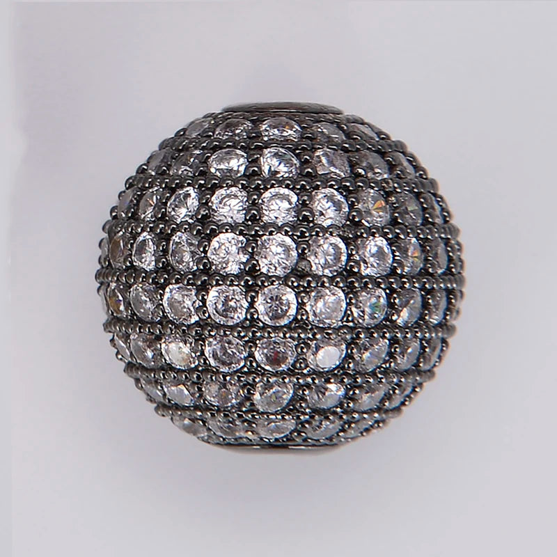 Silver Zircon Spacer Bead for DIY Jewelry Making