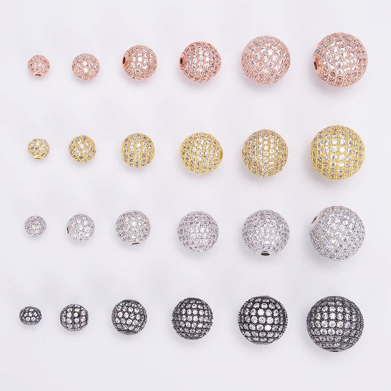 Silver Zircon Spacer Bead for DIY Jewelry Making