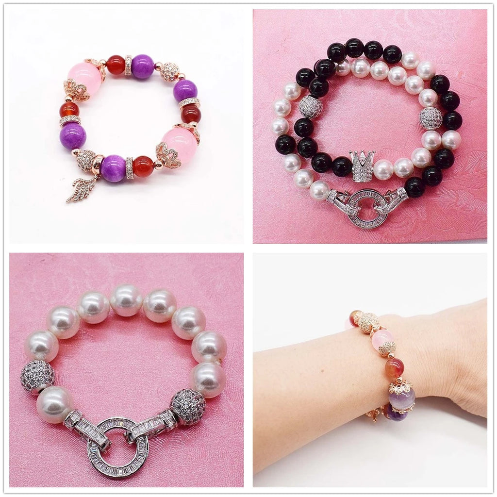 Silver Zircon Spacer Bead for DIY Jewelry Making