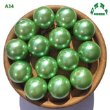 6-30mm Green ABS Pearl Beads Round Chunky Loose Beads