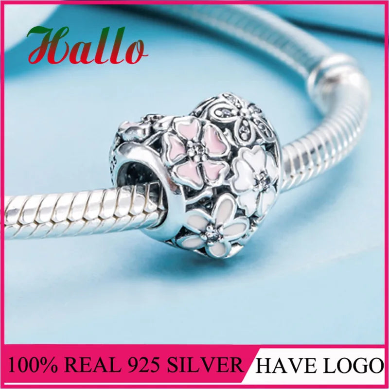 Poetic Blooms Charm Bead for Bracelets, Mixed Enamels 925 Fine Jewelry
