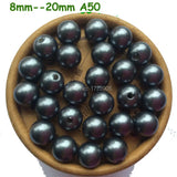 Grey Acrylic ABS Pearl Beads for Jewelry Making 6mm-30mm A50