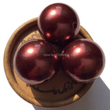 Burgundy Acrylic Pearl Beads 6mm-30mm Round Beads for DIY