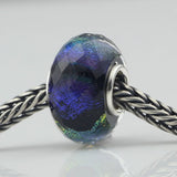Hand-made Color Foil Cut Glass Bead 925 Silver Tube