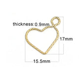 14K Gold-Filled Heart Pentagram Pendant Charm