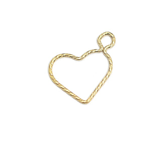 14K Gold-Filled Heart Pentagram Pendant Charm