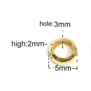 14k Filled Spacer Beads Metal Big Hole Beads for DIY Jewelry Making