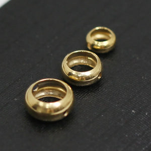 14k Filled Spacer Beads Metal Big Hole Beads for DIY Jewelry Making