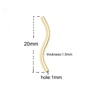 14k Gold-Filled Smooth Fan Bent Tube Jewelry Finding