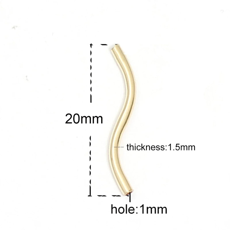14k Gold-Filled Smooth Fan Bent Tube Jewelry Finding