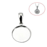 925 Sterling Silver Pendant Tray Round Blank Necklace Jewelry Making