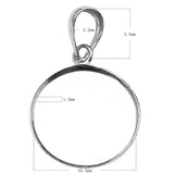 925 Sterling Silver Pendant Tray Round Blank Necklace Jewelry Making