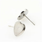 Stainless Steel Heart Earring Stud DIY Jewelry Supply